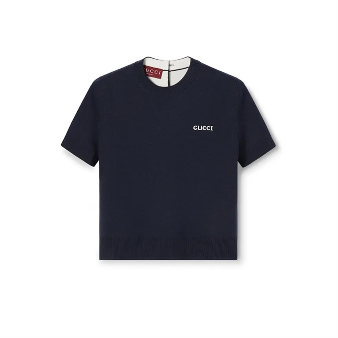 9a+ quality gucci intarsia wool short sleeve knit top